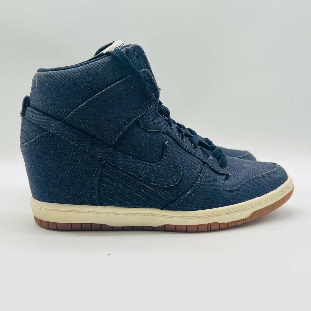 Nike Women's Navy High-Top Wedge Sneakers